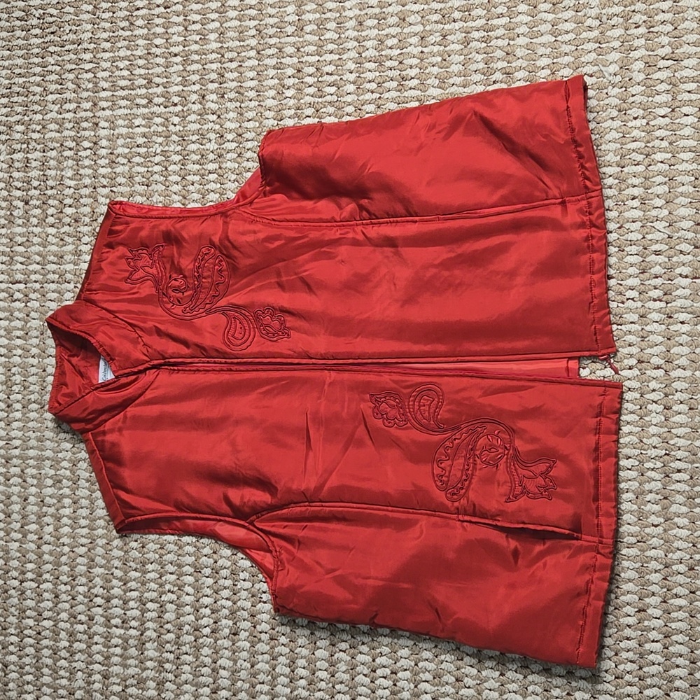 Coldwater Creek Red Vest 2X Full Zip Plus Size Vest Top